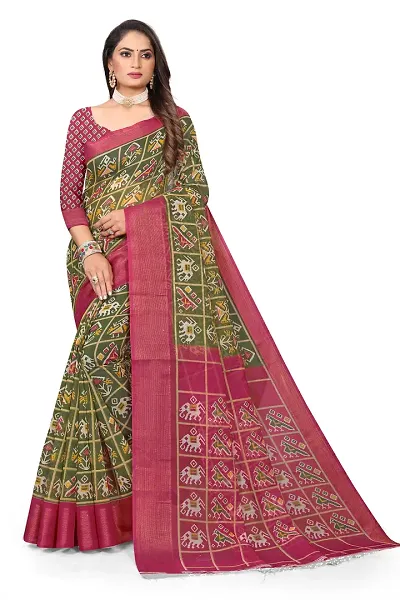 Latest Attractive Silk Saree with Blouse piece