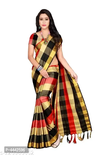 New Trendy Satin Printed Saree with Blouse piece-thumb0