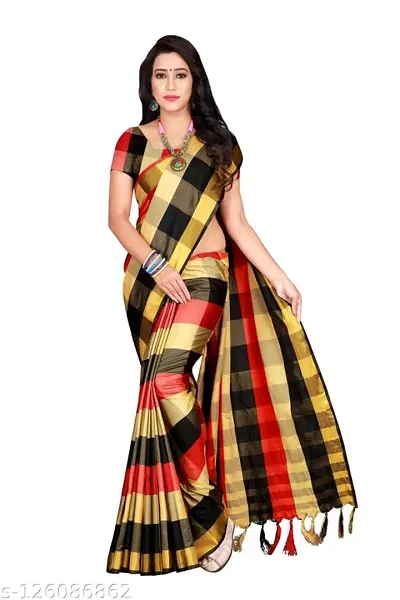 New Trendy Satin Printed Sarees with Blouse piece