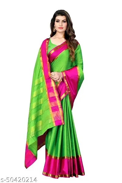 Silk Cotton Woven Design Sarees with Blouse Piece