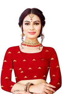 Red Cotton Silk Solid Sarees For Women-thumb1