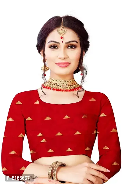 Red Cotton Silk Solid Sarees For Women-thumb2