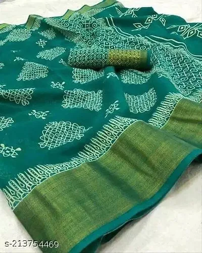 Attractive Bandhani Zari Border Saree with Blouse piece