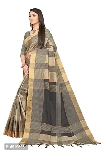 Ditya Fashion's Women's linen with silver border saree and jacquard blouse ( st52 , Yellow )-thumb1