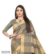 Ditya Fashion's Women's linen with silver border saree and jacquard blouse ( st52 , Yellow )-thumb2