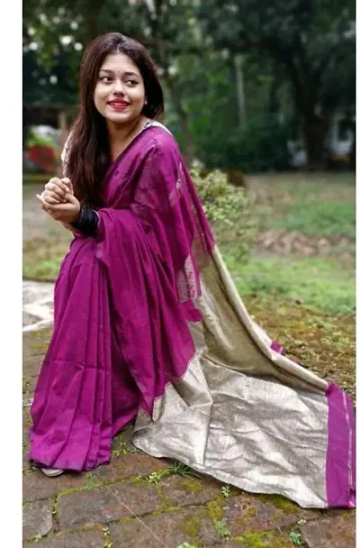 Handloom Khadi Gichha Achal Saree With Runnning Blouse Piece