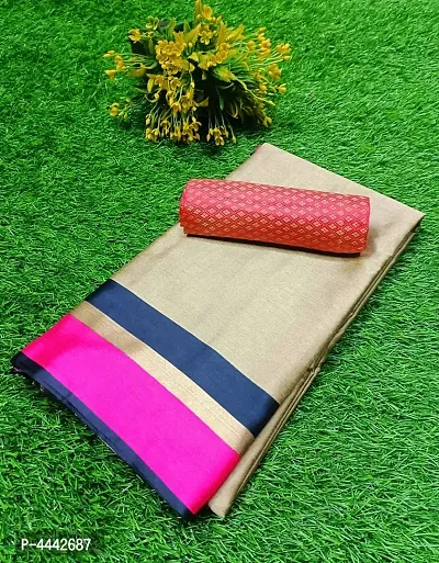 Multicoloured Khadi Checked Saree with Blouse piece