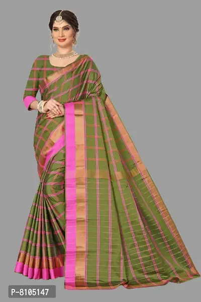 Dity Fashion Women's Soft Silk Saree With Blouse Pieces (Parrot Green)-thumb0
