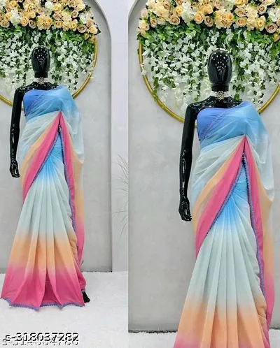 Classic Georgette Saree with Blouse piece For Women