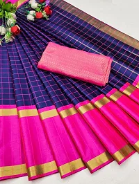 Latest Attractive Cotton Saree with Blouse piece-thumb1