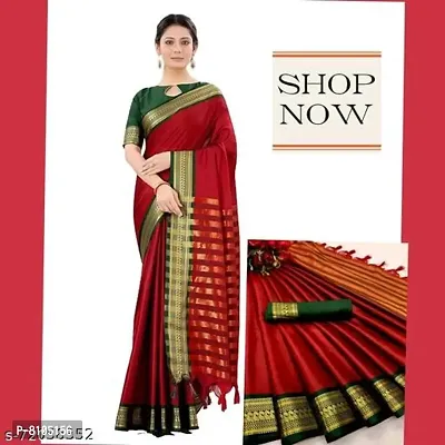 Dity Fashion Women's Soft Silk Saree With Blouse Pieces (Red)