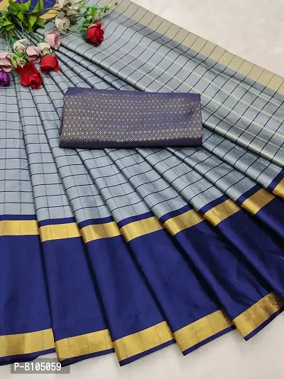 Ditya Fashion's Women's Linen Cotton Sarees with Silver Border and Jacquard Blouse for Daily Use (pista)