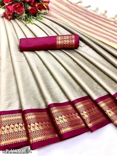 Beautiful Art Silk Jacquard Saree with Blouse piece-thumb2