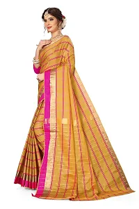 Linen Cotton Silk Sarees With Blouse Piece-thumb2