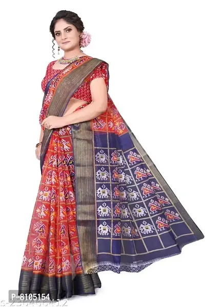 Ditya Fashion Women's Cotton Printed Bandhani Design Saree With Blouse Pieces (red)