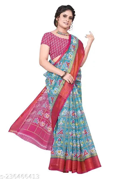 Ditya Fashion Women,s Cotton Printed Daily Use Bandhani Design Print Saree With Blouse Pieces