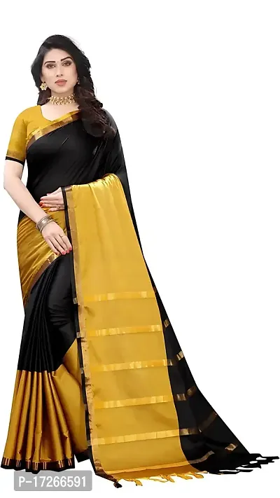 Chanderi Cotton Sarees With Blouse Piece-thumb0