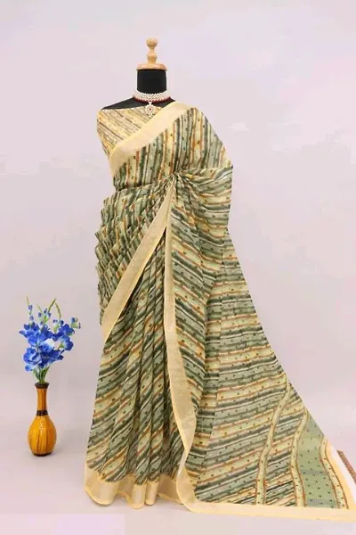 Attractive Silk Blend Sarees with Blouse piece