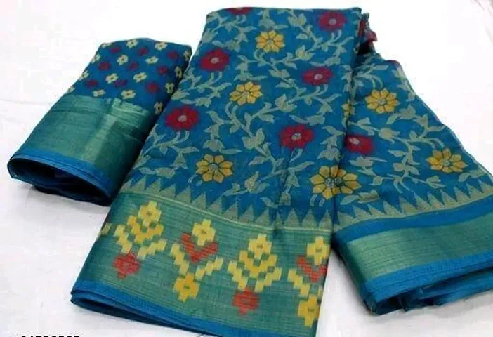 New Latest Flower Saree With Blouse