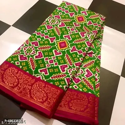 New Latest Cotton Flower Printed Saree With Blouse