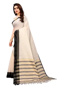 Ditya Fashion Women's Cotton Silk Tempel Butti Design Saree With Blouse Pieces (Grey)-thumb1