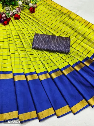 Beautiful Multicoloured Cotton Saree with Blouse piece