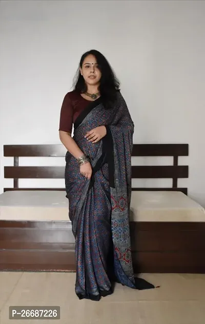 Trendy Cotton Silk Saree with Blouse piece For Women-thumb0