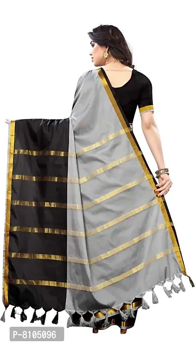 Beige Cotton And Silk Solid Sarees For Women-thumb3