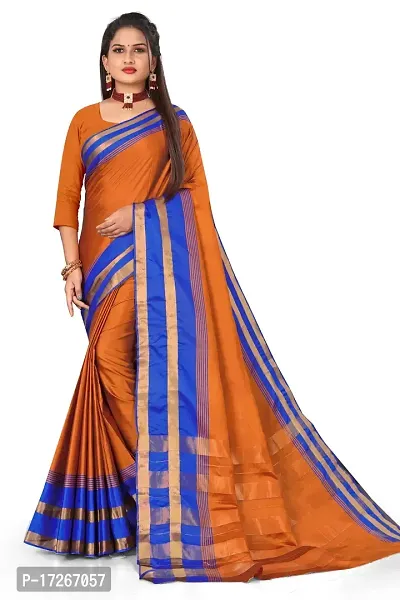 Cotton Sarees With Blouse Piece-thumb0