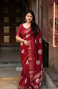 Handloom silk blend Sarees for Women-thumb1