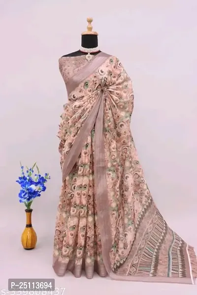 Jivika Attractive Cotton Silk Saree with Blouse piece For Women-thumb5