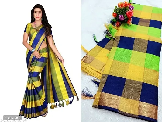 Classical Cotton Art silk saree with blouse-thumb0