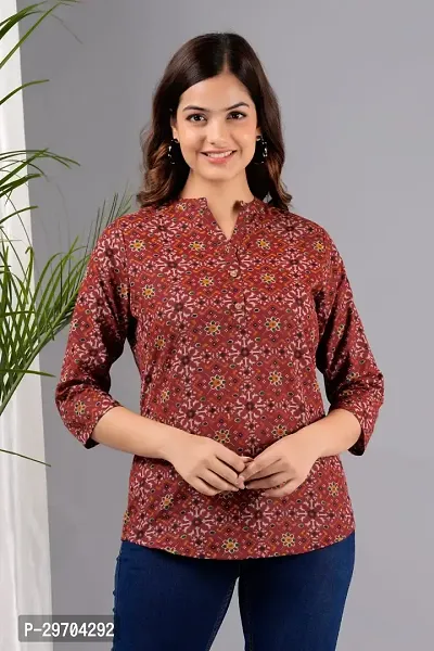 Girls Trending Rayon Printed Short Kurta