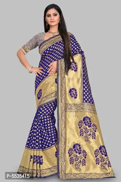 Beautiful Art Silk Woven Design Saree with Blouse piece-thumb0