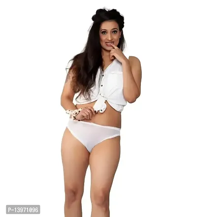 Buy Women's Nylon Women Sheer Transparent Panty (White, S) Online