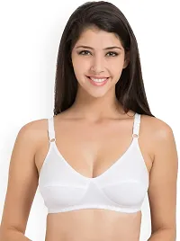 CHILEELIFE Cotton Blend Casual Medium Coverage Non-Padded Wire Free Solid Everyday Bra for Women-thumb2