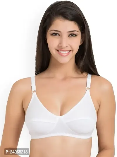 CHILEELIFE Cotton Blend Casual Medium Coverage Non-Padded Wire Free Solid Everyday Bra for Women-thumb3