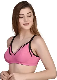 CHILEELIFE Cotton Blend Casual Non-Padded Full Coverage Wire Free Solid Maternity/Nursing Bra for Women-thumb4