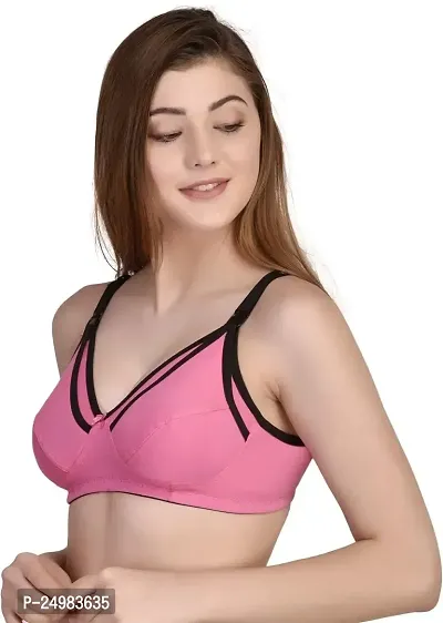 CHILEELIFE Cotton Blend Casual Non-Padded Full Coverage Wire Free Solid Maternity/Nursing Bra for Women-thumb5