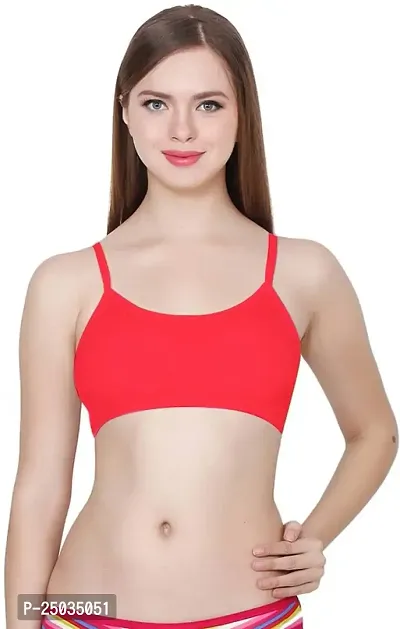 CHILEELIFE Polyester Casual Lightly Padded Medium Coverage Wire Free Self Design Sports Bra for Women-thumb2