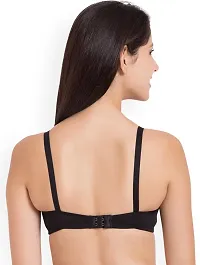 CHILEELIFE Cotton Blend Casual Medium Coverage Non-Padded Wire Free Solid Everyday Bra for Women-thumb2