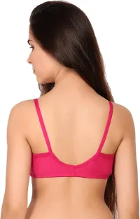 CHILEELIFE Cotton Blend Casual Medium Coverage Non-Padded Wire Free Solid Everyday Bra for Women-thumb1