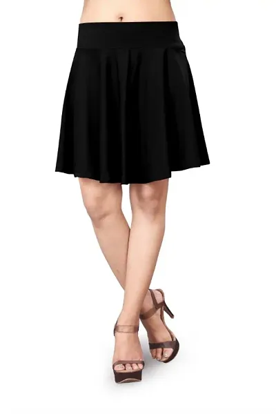 Shloky Flared Western Women Skirt ( Black )
