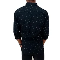 Stylish Black Cotton Printed Casual Shirt For Men-thumb2