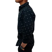 Stylish Black Cotton Printed Casual Shirt For Men-thumb3