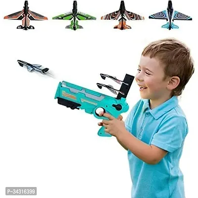 Airplane Launcher Gun Toy with Foam Glider Planes, Outdoor Games for Children, Best Aeroplane Toys for Kids, Air Battle Gun Toys (5 Plane Include-thumb0