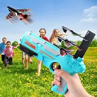 Airplane Launcher Gun Toy with Foam Glider Planes, Outdoor Games for Children, Best Aeroplane Toys for Kids, Air Battle Gun Toys (5 Plane Include-thumb1