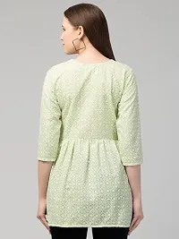 AFFLEON Women Embroidered A line Kurta Green-thumb1