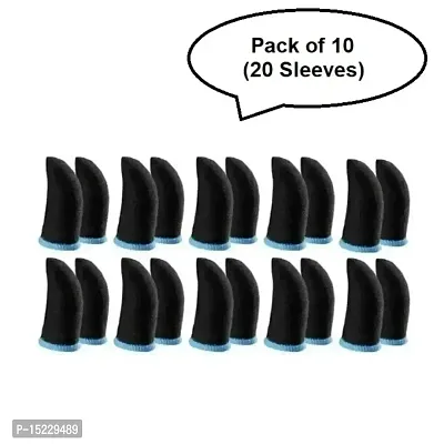 Premium Quality Breathable PUBG Mobile Gaming Finger Sleeves Pack of 10 (20 Sleeves)-thumb0