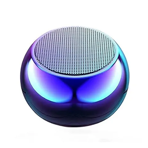 Mini Speaker Boost 4 Colorful Wireless Bluetooth Speaker Mini Electroplating Round Steel Speaker (Random from 4 Colour) No Charging Cable with Box